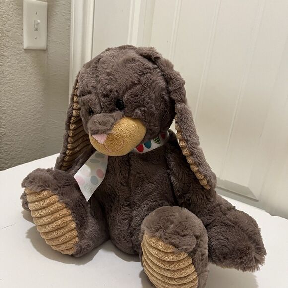 Animal Adventure 2018 Brown Bunny Rabbit Plush Cream Ribbed Corduroy Ears Feet - Picture 4 of 11